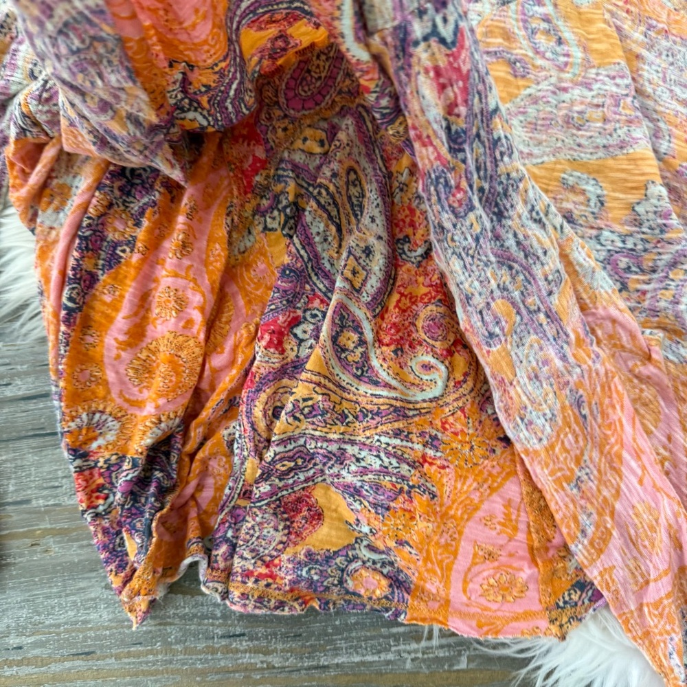 Free People Making Circles Longline T-shirt in Multi Paisley - Picture 11 of 11